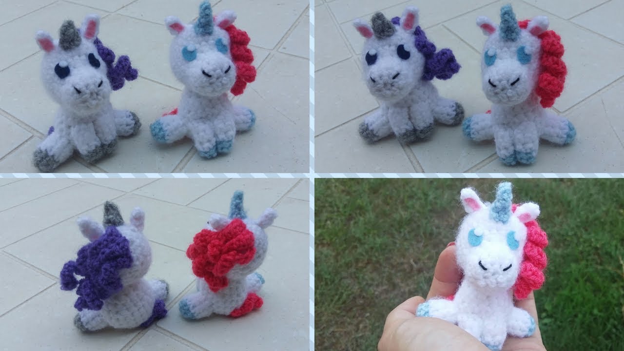 Amigurumi Unicorno Portachiavi Di 8cm Tutorial Crochet Youtube