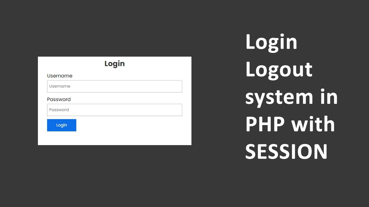 Login Logout System in PHP with SESSION  PHP and MySQL Database  E CODEC