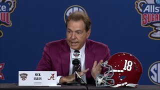 What Nick Saban said about opt outs, the transfer portal, &amp; CFP future ahead of the 2022 Sugar Bowl