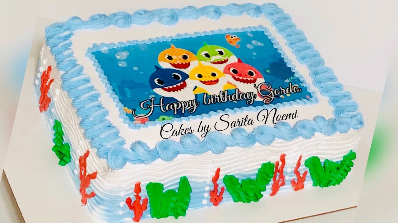 Como decorar un pastel de baby shark para niño | How to decorate a baby  shark cake - YouTube
