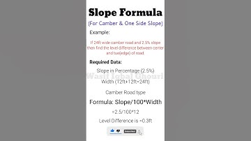 Slope Formula, Camber calculating formula #RoadCamber #Camber #SlopePercentage #SlopeFormula #Slope