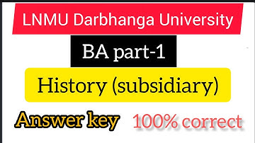 BA part-1 History subsidiary LNMU objective questions||#ba #objective #lnmu #answer #key