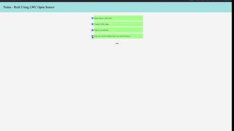 To Do App Using Lightning Web Components Open Source Library