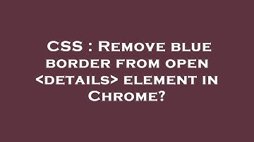 CSS : Remove blue border from open  details  element in Chrome?