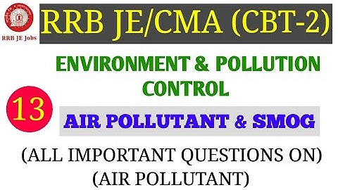 ENVIRONMENT (AIR POLLUTANT & SMOG ALL IMPORTANT QUESTIONS) FOR RRB JE/CMA CBT-2
