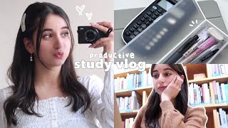 productive study vlog 💌: library visit, making tteokbokki & writing notes (kurdish, ڤلۆگی کوردی)