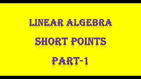 PG TRB/ POLYTECHNIC Linear Algebra Short Points part-1