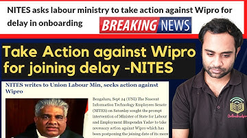 Wipro Big Breaking News | Nites Asks labour Ministry to take action on wipro for Onboarding Delay