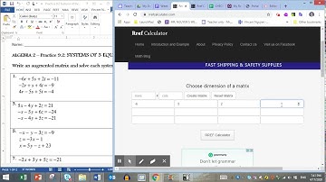 Using online rref calculator to solve systems