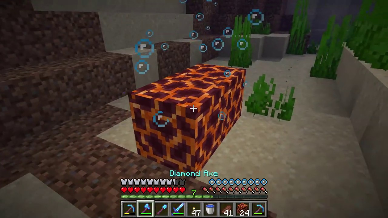 Breathing Underwater Using Magma Block Minecraft Youtube
