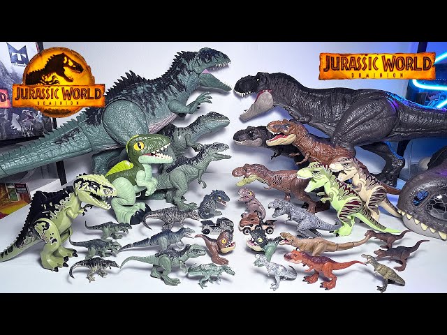 GIGA VS T-REX! Jurassic World Dominion Tyrannosaurus Rex vs Giganotosaurus Dinosaur Collections class=