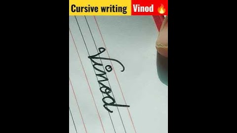 cursive writing Vinod नाम विनोद का #ytshort #shorts