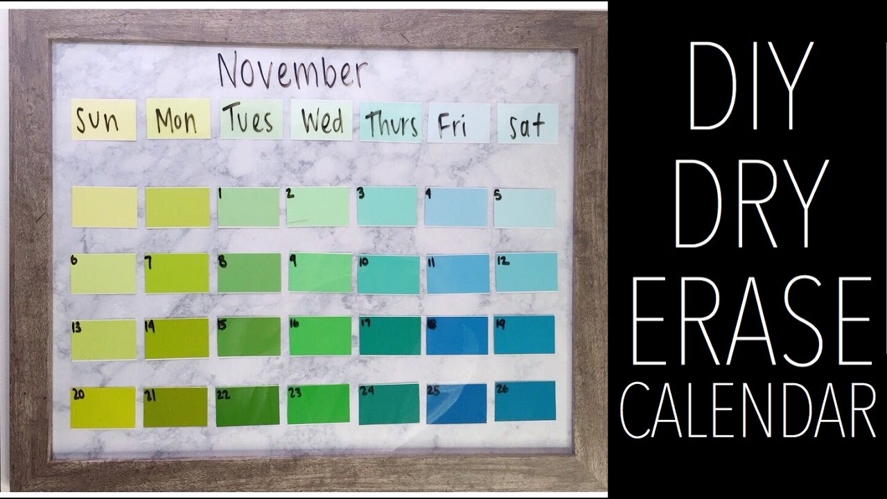 Diy Dry Erase Calendar Youtube