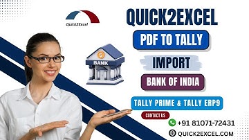 PDF TO TALLY BANK STATEMENT IMPORT ( BANK OF INDIA) CONTACT NO.81071-72431 85295-72431