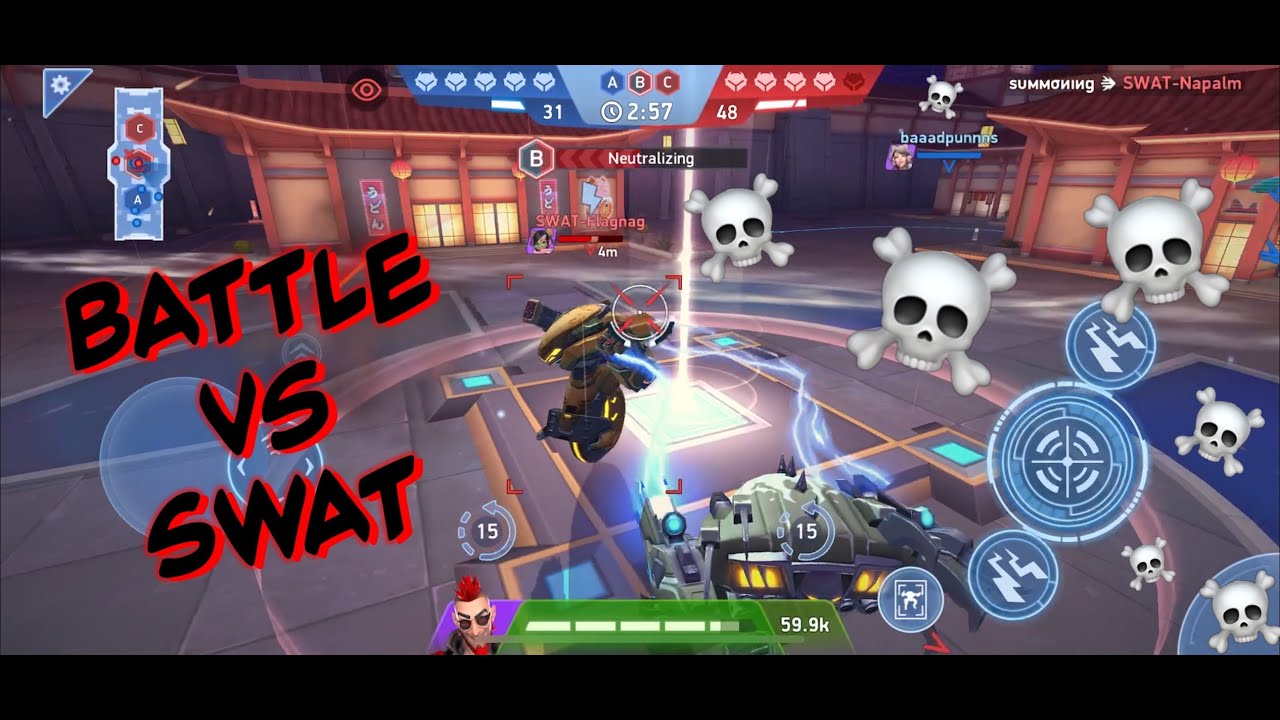 Battle vs SWAT clan | Mech Arena