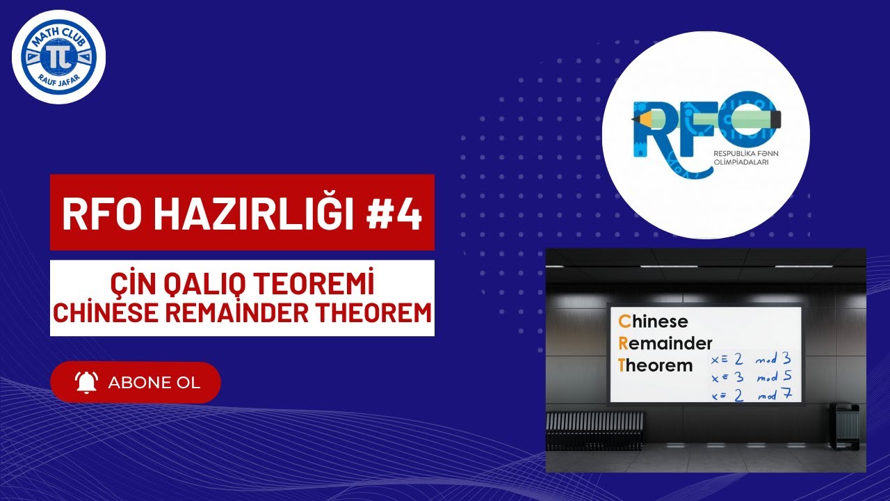 Çin Qalıq Teoremi Çətindir? | Ən Asan İzahı | RFO Olimpiada Hazırlığı #4