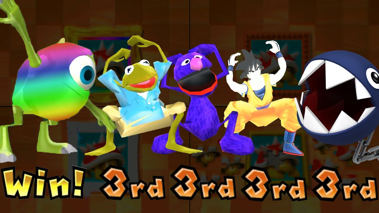 Mario Party 9 - Mike Wazowski vs Kermit vs Grover vs Goku #MarioGame