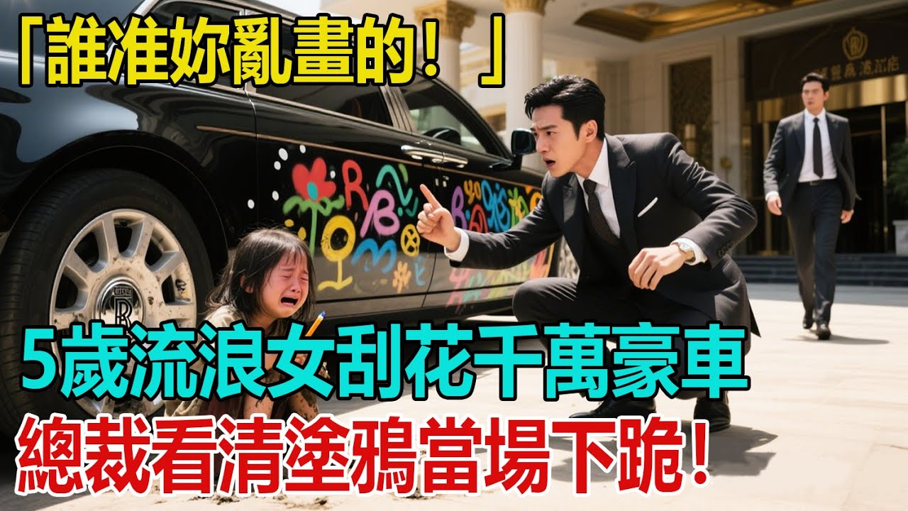 「誰准妳亂畫的！」5歲女孩在「勞斯萊斯」上塗鴉，司機剛要動手，總裁看清畫中內容竟當場下跪：這是我失蹤的女兒！ ｜小婷說故事