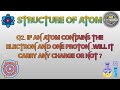 Q2. If an atom contains the electron and one proton .Will it carry any charge or not ?