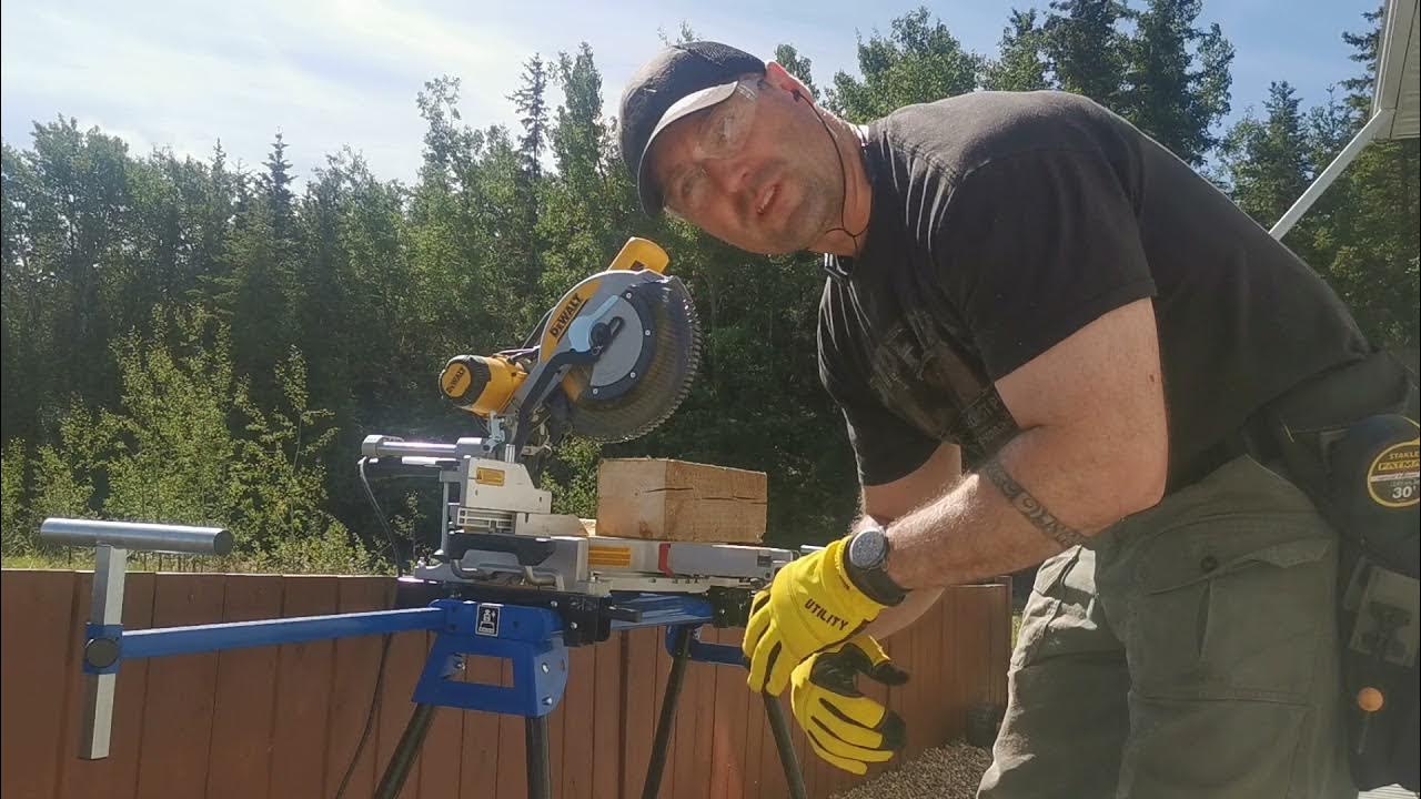 Dewalt double bevel mitre saw cutting 6x6 YouTube