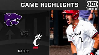 Kansas State vs. Cincinnati (5.16.25) Highlights | 2025 Big 12 Baseball