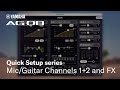 Yamaha AG08 Quick Setup series #3: Channel 1/2 (Mic/Guitar Channels + FX)