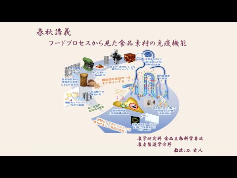 令和3年度 秋季講義：フードプロセスから見た食品素材の免疫機能（京都大学春秋講義）