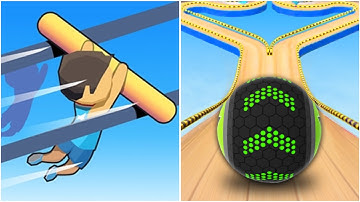 Roof Rails vs Going Balls | Android iOS Mobile Gameplay Walkthrough