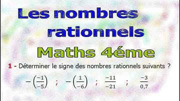 Maths 4ème - Les nombres rationnels introduction Exercice 6