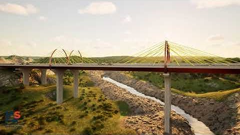 Engineering 3D Visualization: Bridge over a river (Middle East)