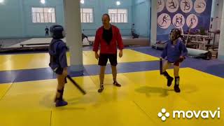 Детская тренировка по боевому самбо, плюс работа с оружием, тренер Потапов Денис