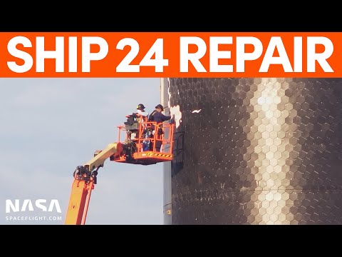 Starship 24 Thermal Protection Tiles Repaired | SpaceX Boca Chica