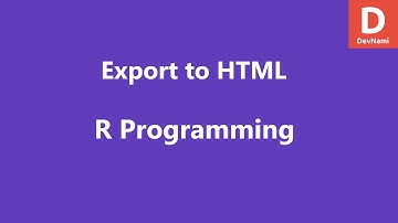 Export Data to HTML Document in R