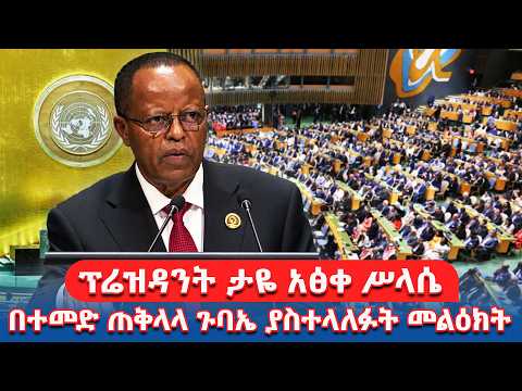 የፕሬዝዳንት ታዬ አፅቀ ሥላሴ መልዕክት በተመድ ጠቅላላ ጉባኤ ! @NBCETHIOPIA