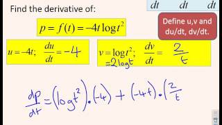 Differentiation 7 - worked examples with the product rule.