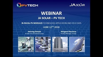 Webinar: Bi-facial PV modules: Technology, application and field data