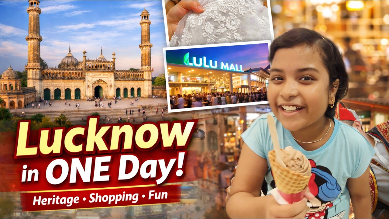 Lucknow Day Tour 🕌 | Bara Imambara, Chikankari Shopping & Lulu Mall | Turkish Ice Cream Fun 😂