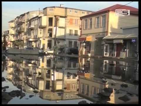 წყლის დაზიანებული მილის გამო პუშკინის ქუჩის მონაკვეთი დაიტბორა