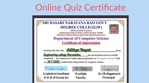 National level online Quiz on computer science 2020 | Free Certificate