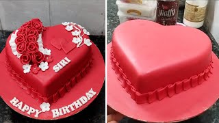 Heart Shape Fondant Cake Recipe |Heart Shape Anniversary Cake with Fondant |Amazing Anniversary Cake