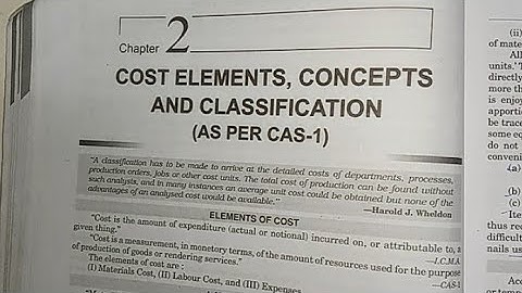 Chapter 2  Cost Elements, Concepts And Classification #part1 #costaccounting #costaccounts #bcom