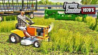 MOWING THE OVERGROWN LAWN 1973 ALLIS CHALMERS TRACTOR! | FARMING SIMULATOR 1970'S