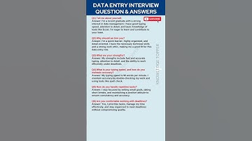 Data Entry Interview Questions and Answers
