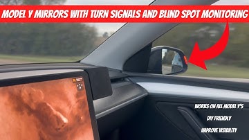 Tesla Model Y Mirror with Integrated Turn Signals and Blind Spot Monitoring