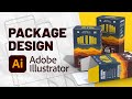 Packaging design in adobe illustrator  3d mockups
