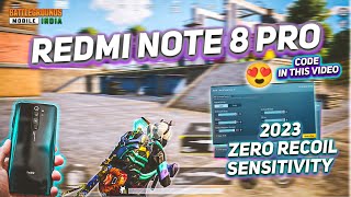 Redmi Note 8 Pro Zero Recoil BGMI Sensitivity 2023😍| Best Gyro Sensitivity For Redmi Note 8 Pro PUBG