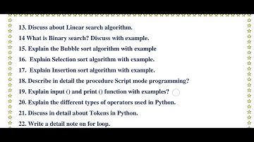 12th Computer Science Half Yearly Exam Important 5 Mark Questions.