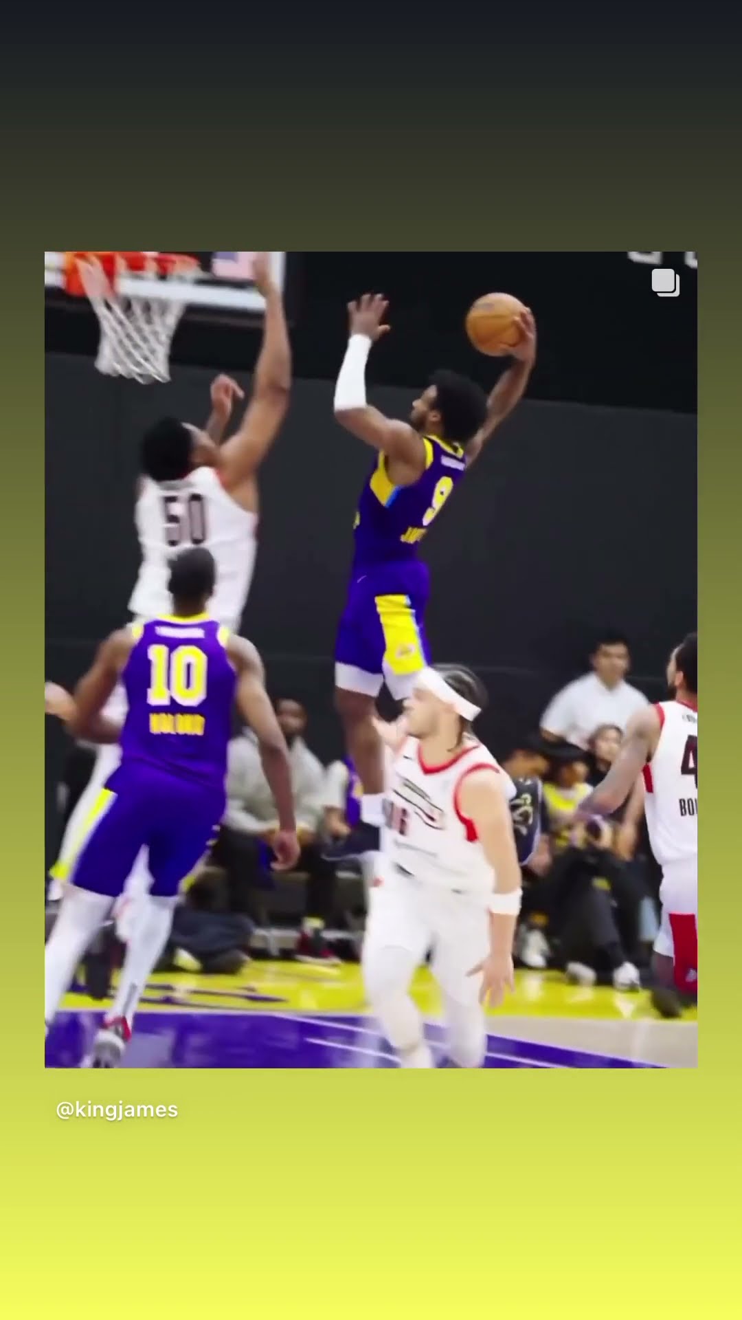 Prince James Elevates #hoodnews #bronnyjames #poster #dunk #gleague #basketball #sports #how #wow
