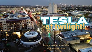 Tesla sunset drone shots + original music 🎶 “Hollywood Diner” #taylorsversion  🎶 #25