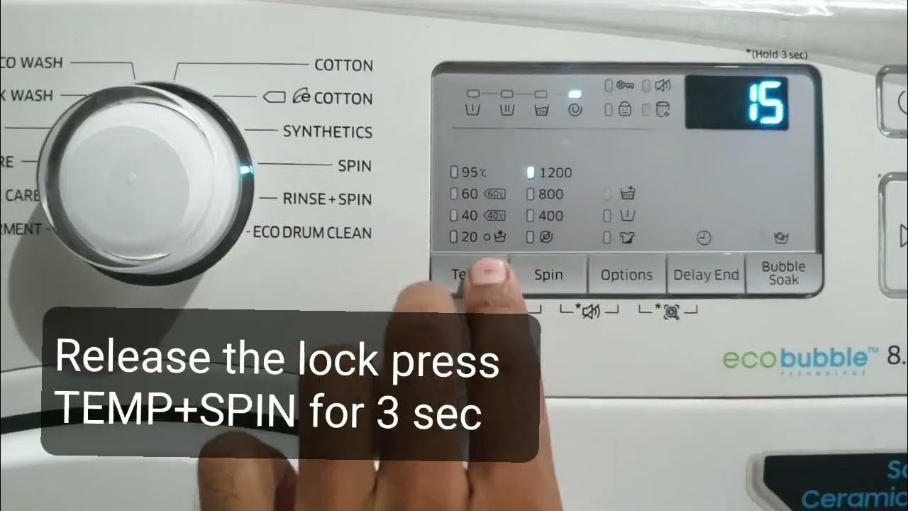 Child lock activate and deactivate on Samsung digital washing machine